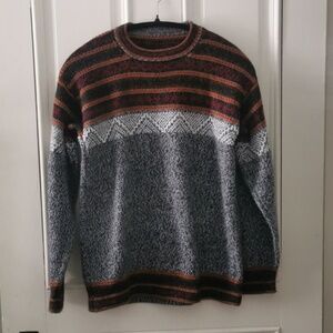 100 % Alpaca wool  Peruvian mens sweater, jacquard, unisex cozycore. Size Medium